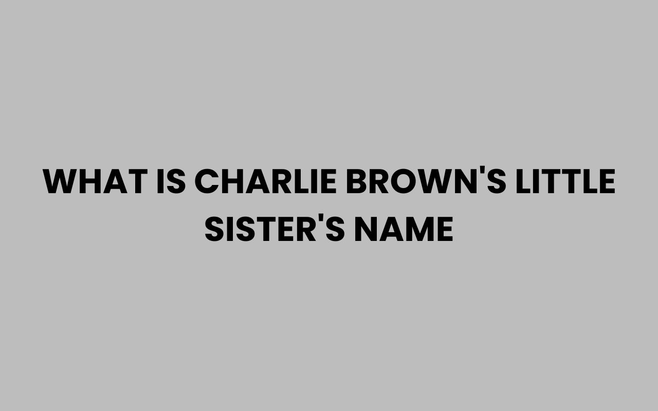 what is charlie browns little sisters name