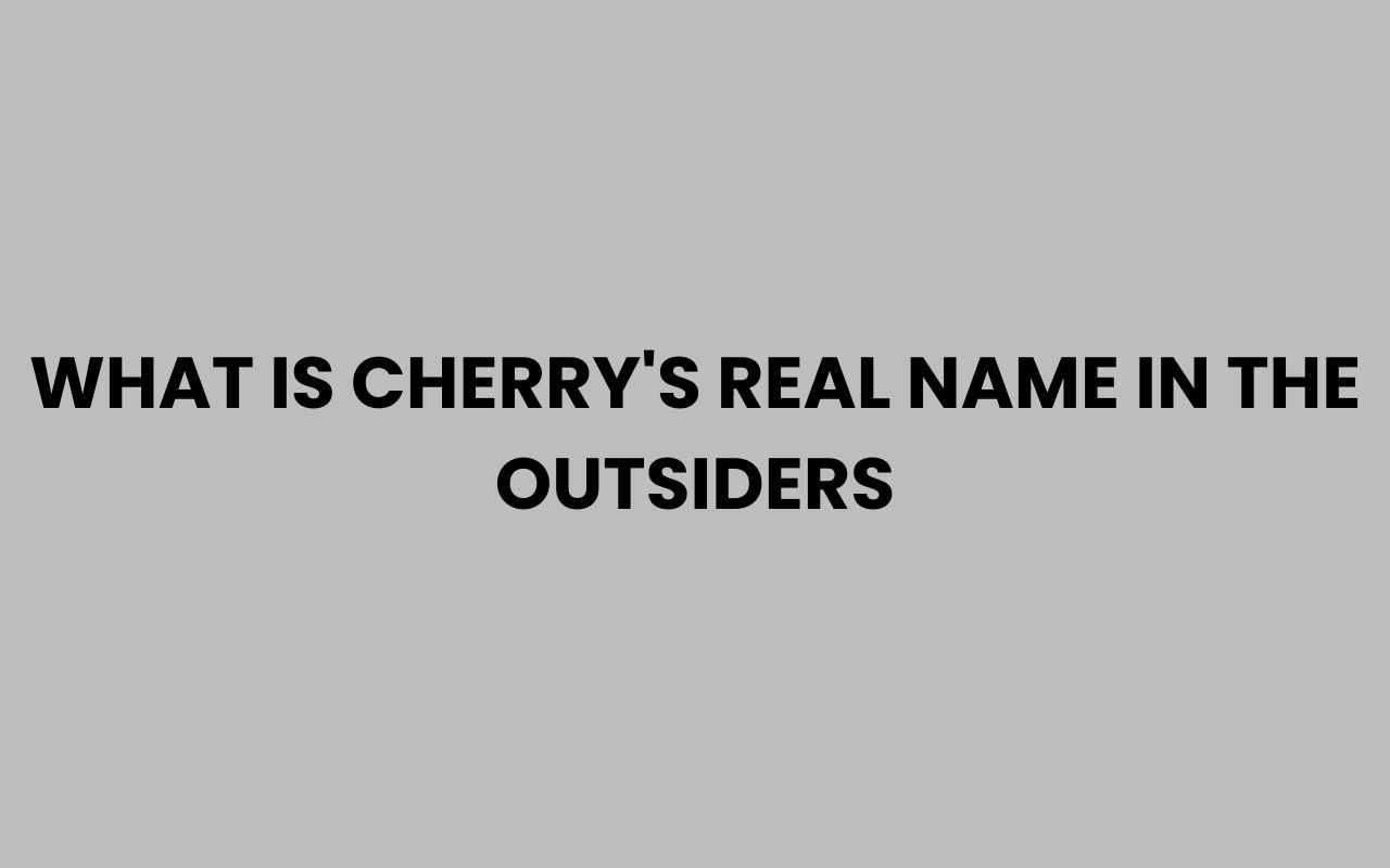 what is cherrys real name in the outsiders