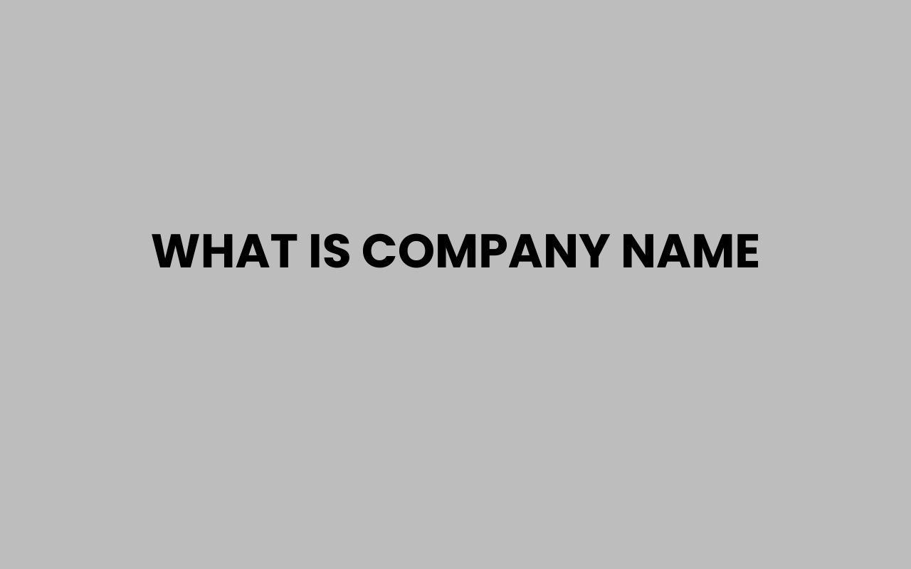 what is company name