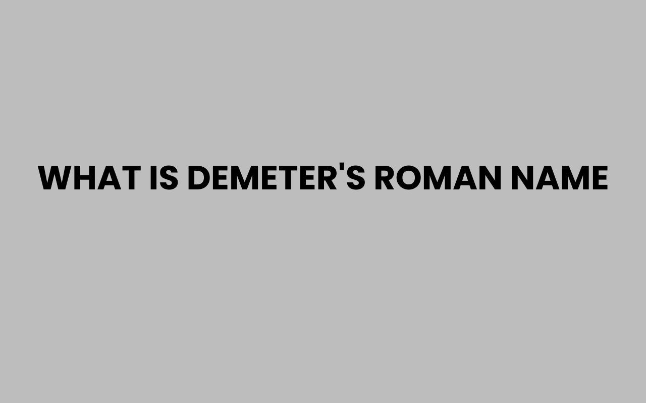 what is demeters roman name
