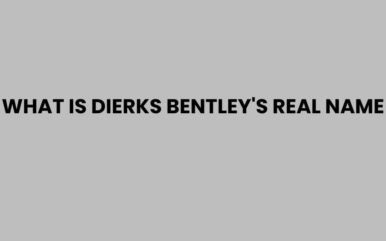 what is dierks bentleys real name