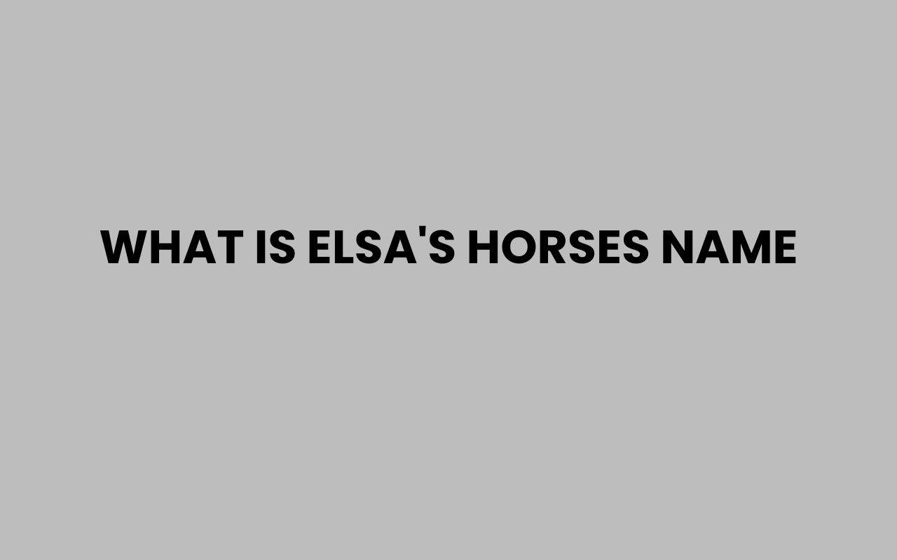what is elsas horses name