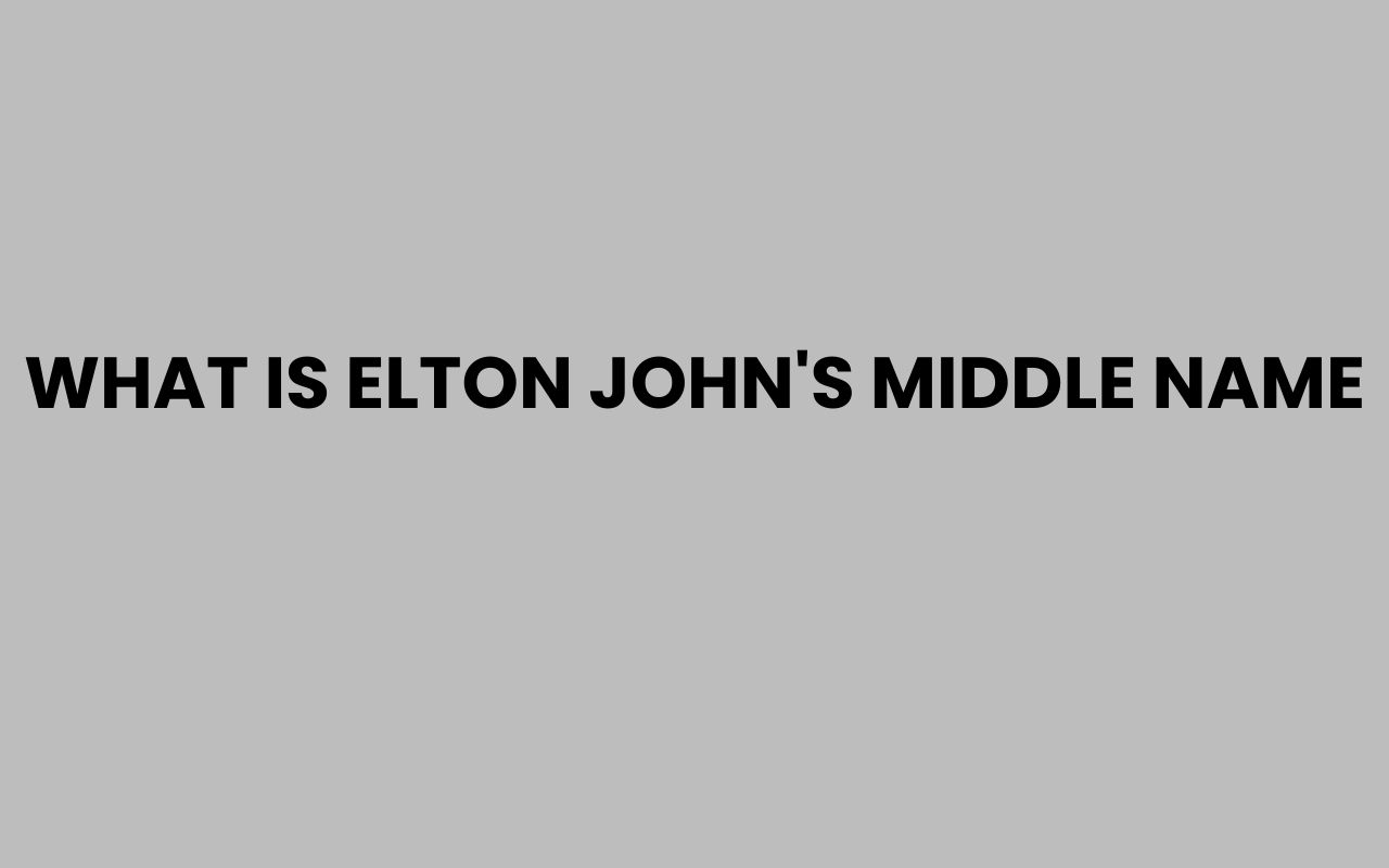 what is elton johns middle name