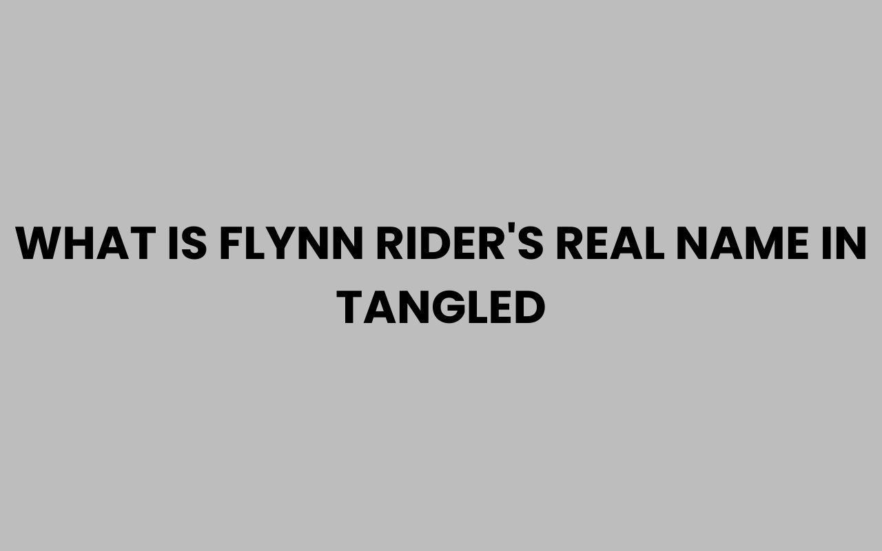 what is flynn riders real name in tangled