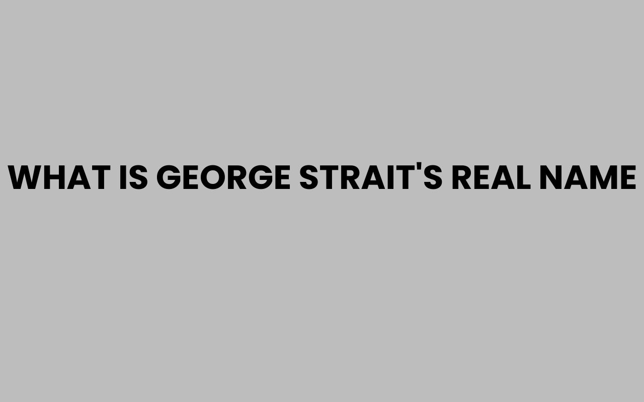 what is george straits real name