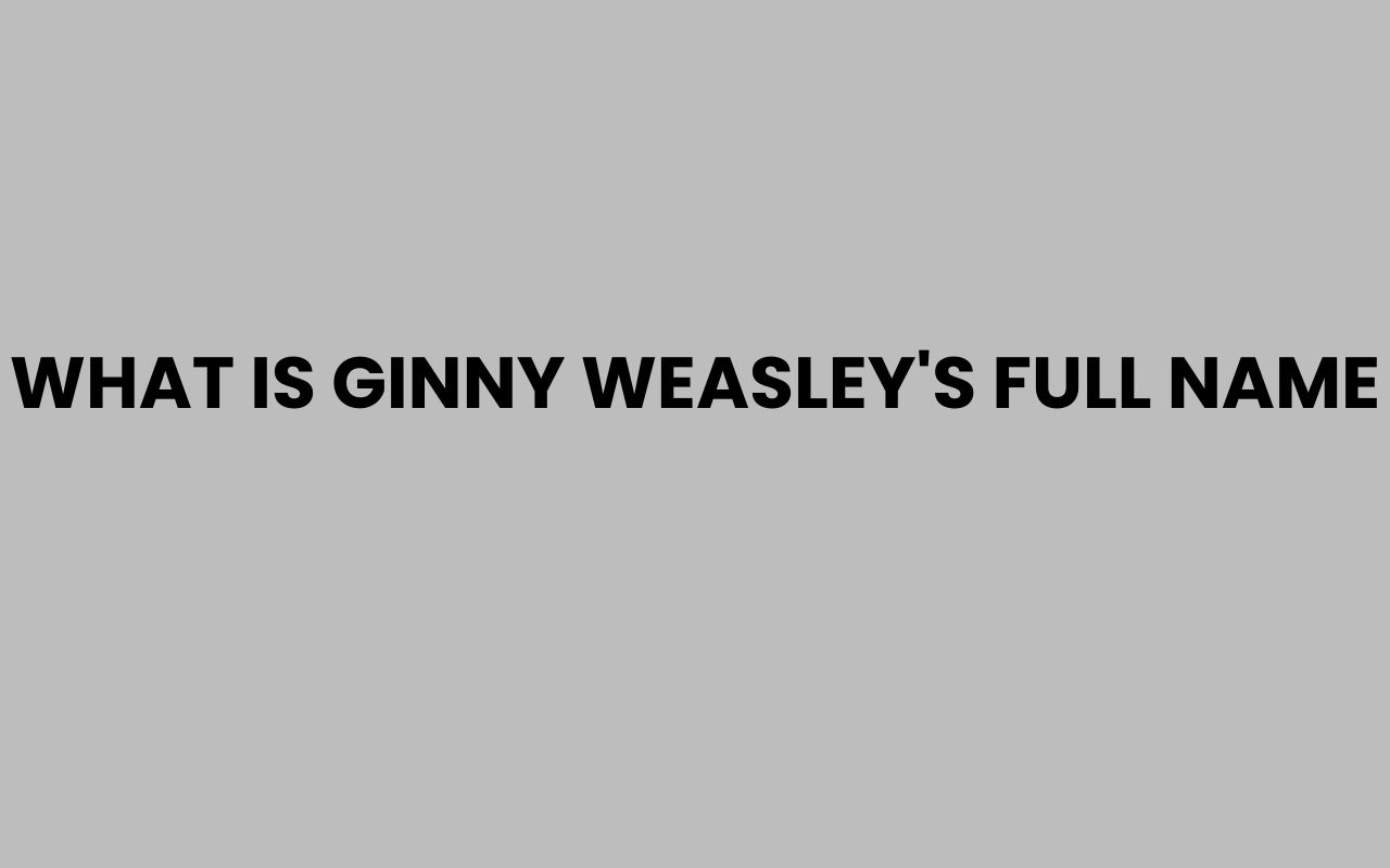 what is ginny weasleys full name