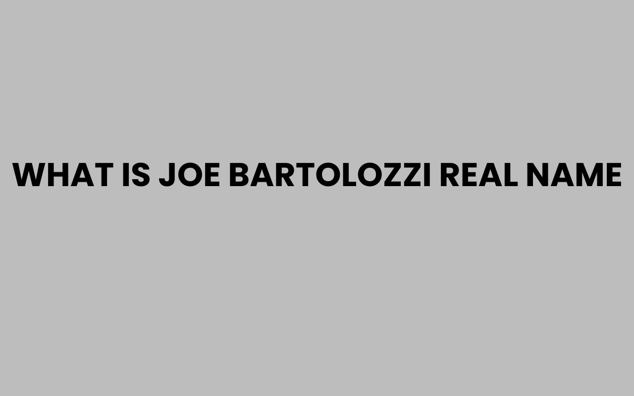what is joe bartolozzi real name