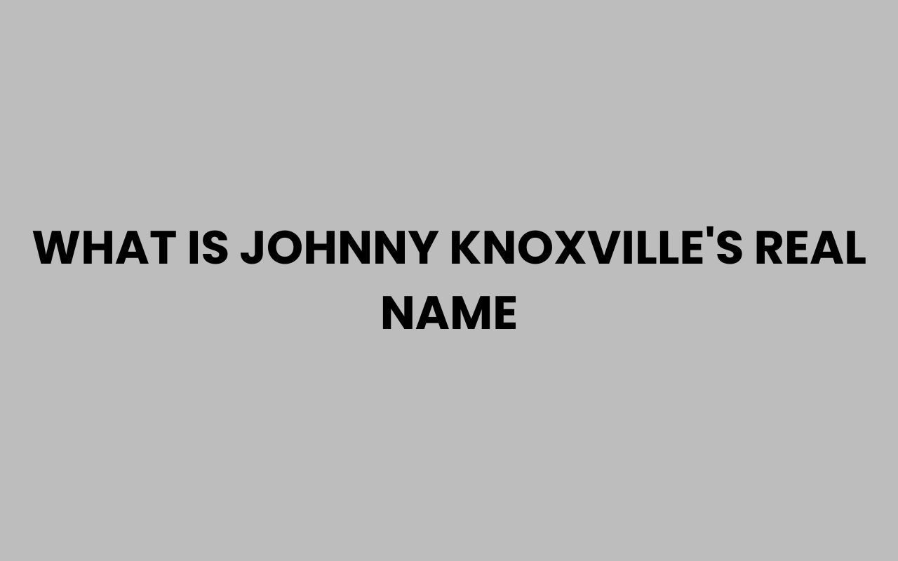 what is johnny knoxvilles real name
