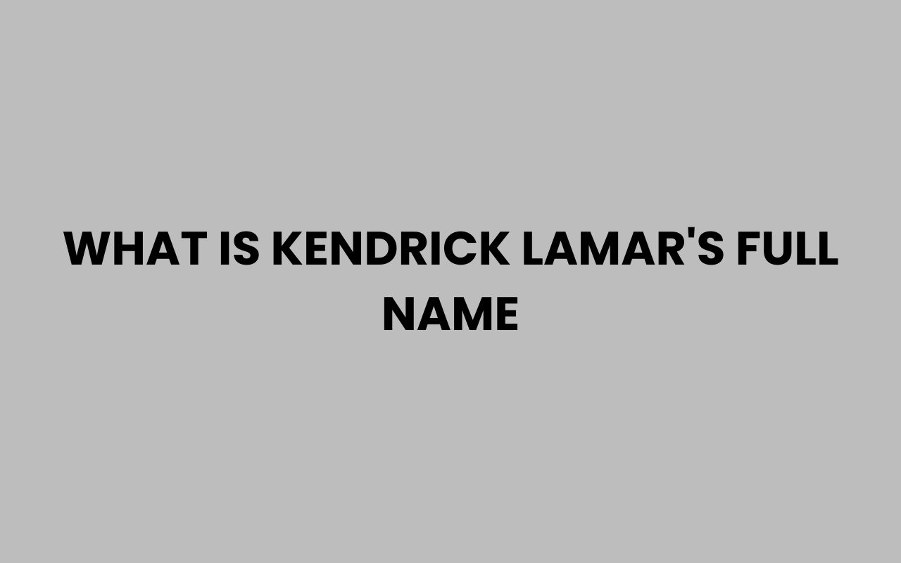 what is kendrick lamars full name