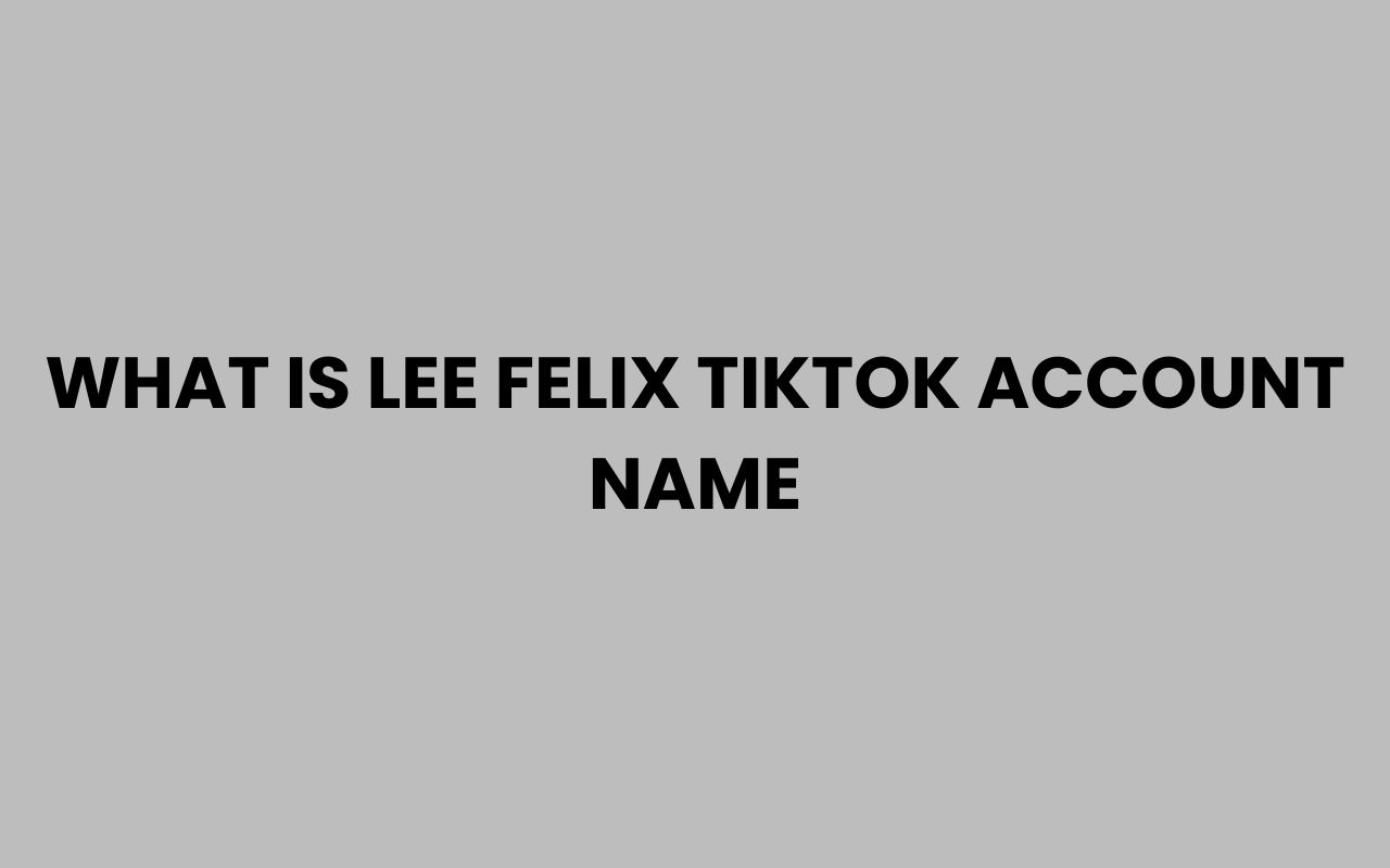 what is lee felix tiktok account name