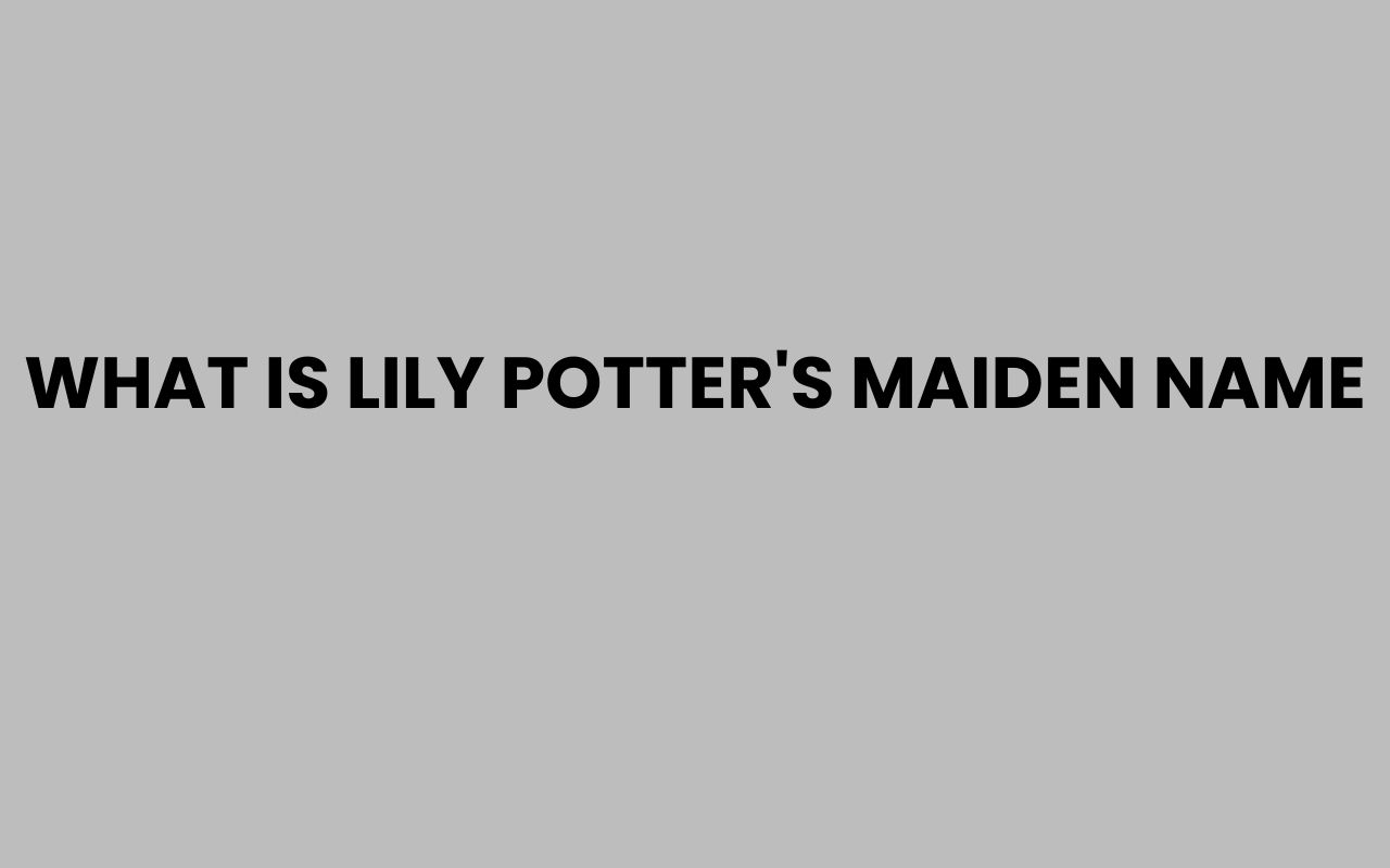 what is lily potters maiden name