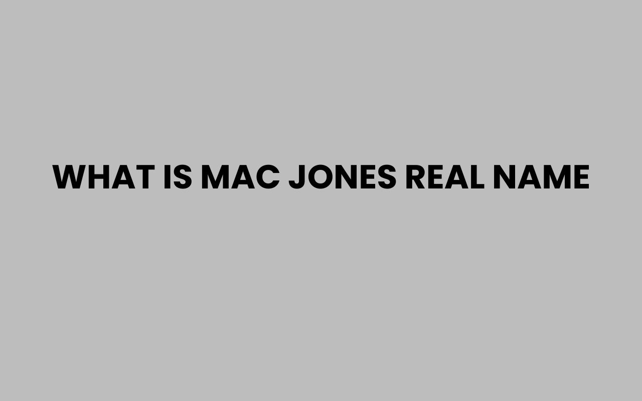 what is mac jones real name