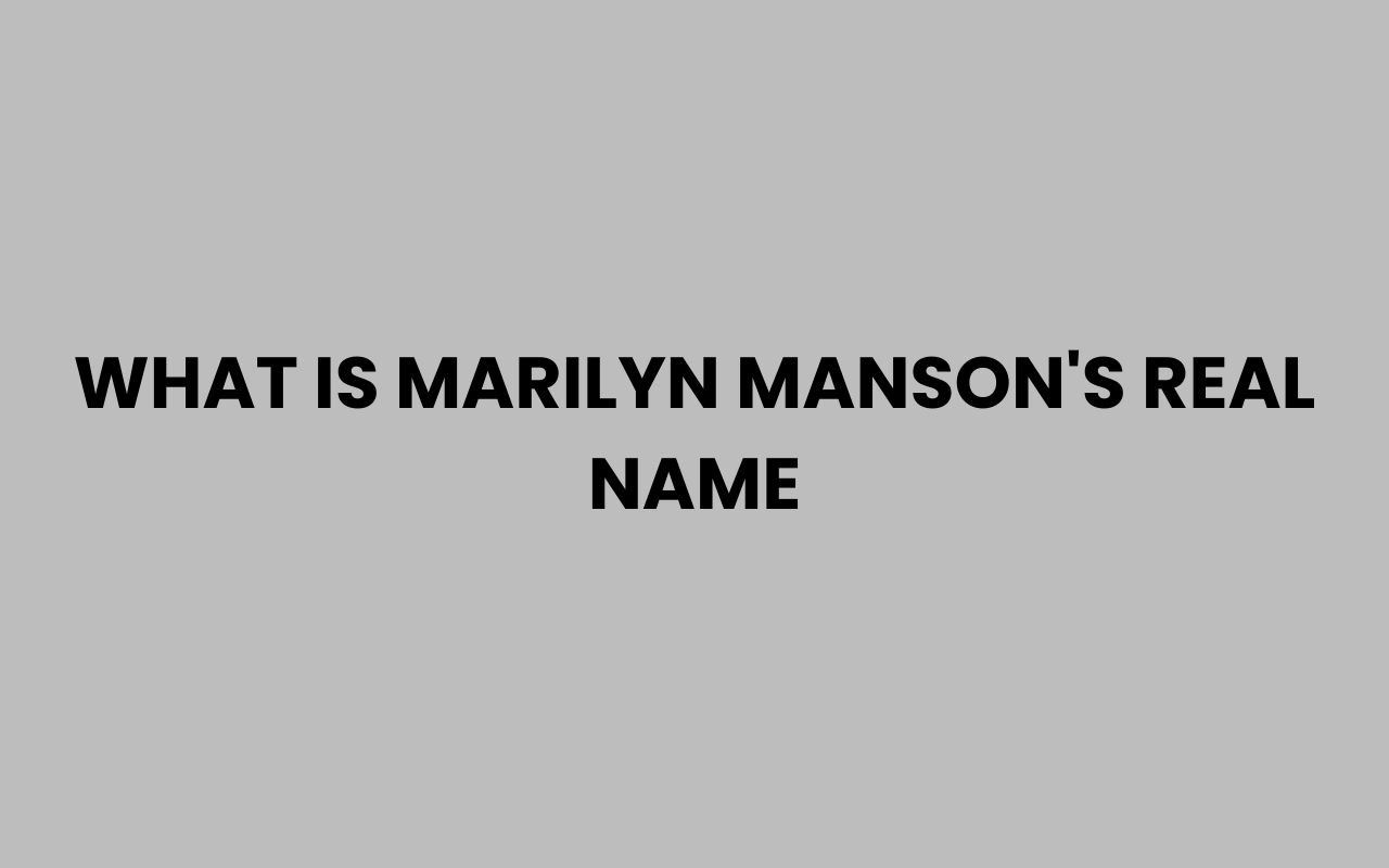 what is marilyn mansons real name