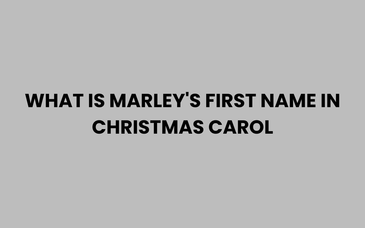 what is marleys first name in christmas carol