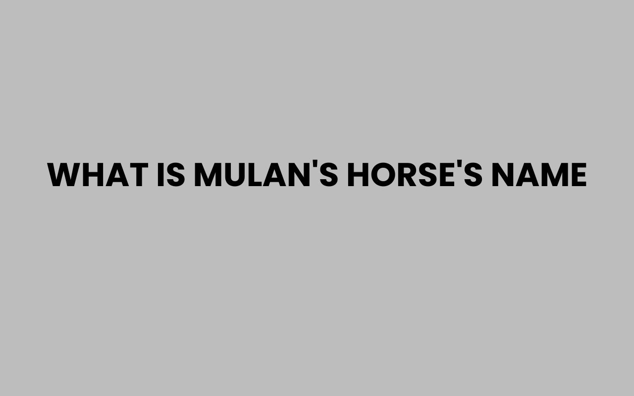 what is mulans horses name