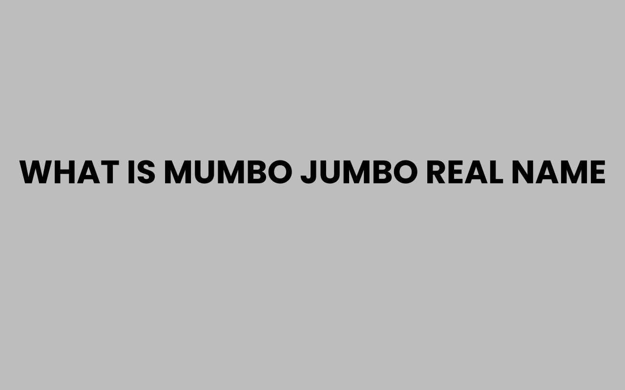 what is mumbo jumbo real name
