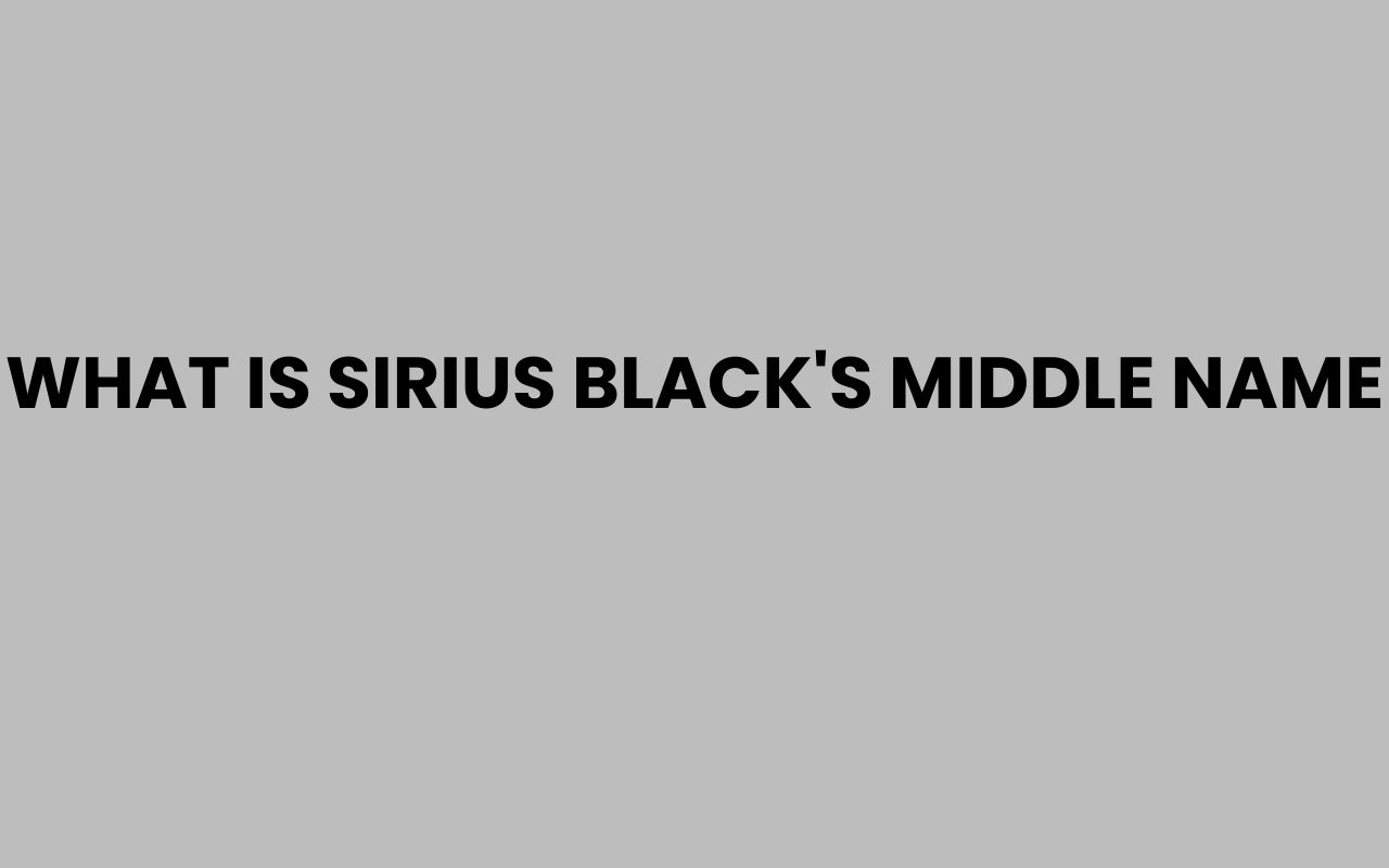 what is sirius blacks middle name