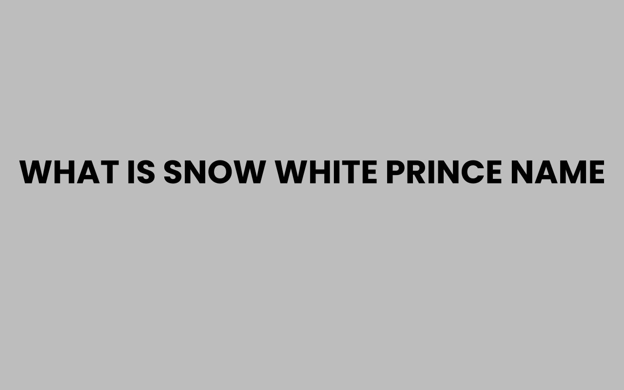 what is snow white prince name