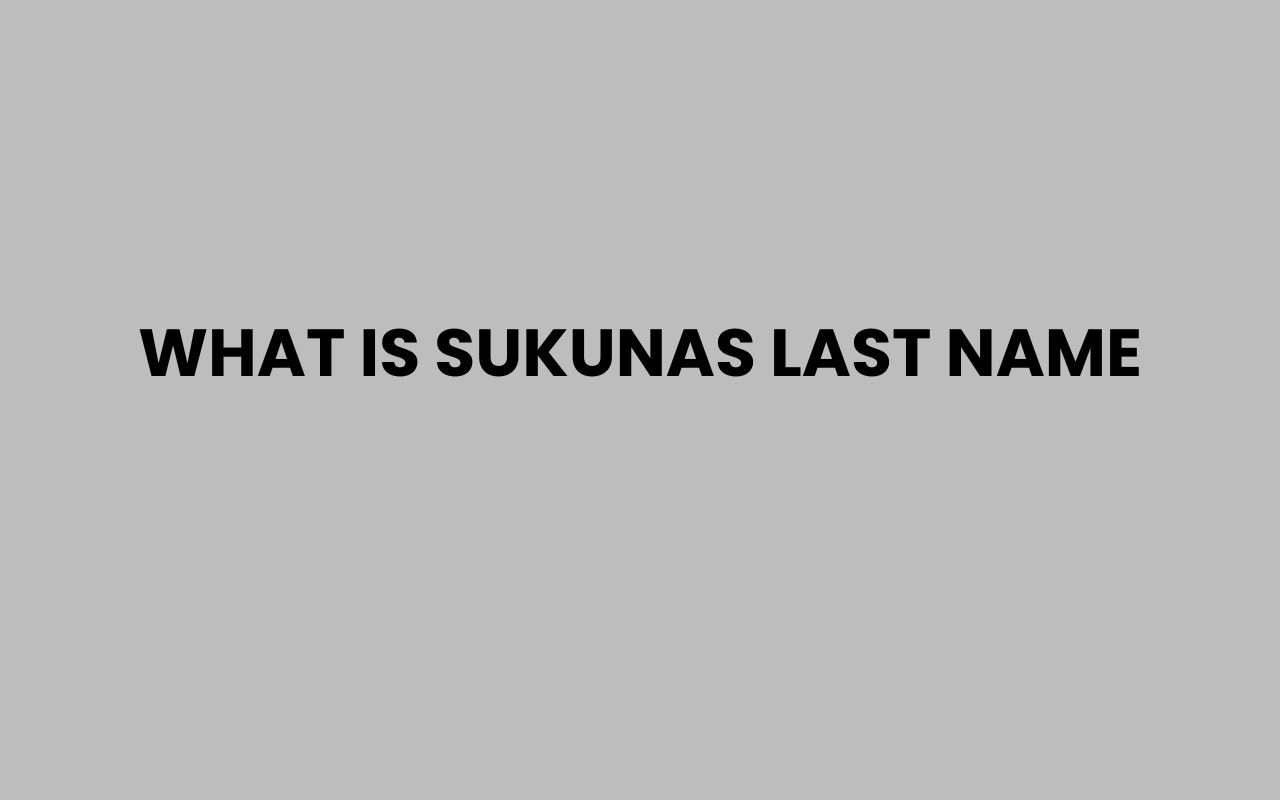 what is sukunas last name