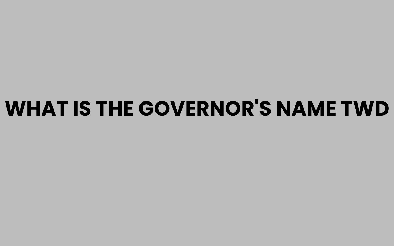 what is the governors name twd