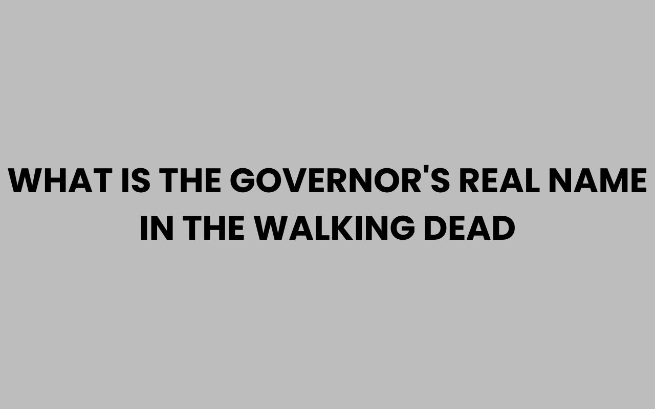 what is the governors real name in the walking dead