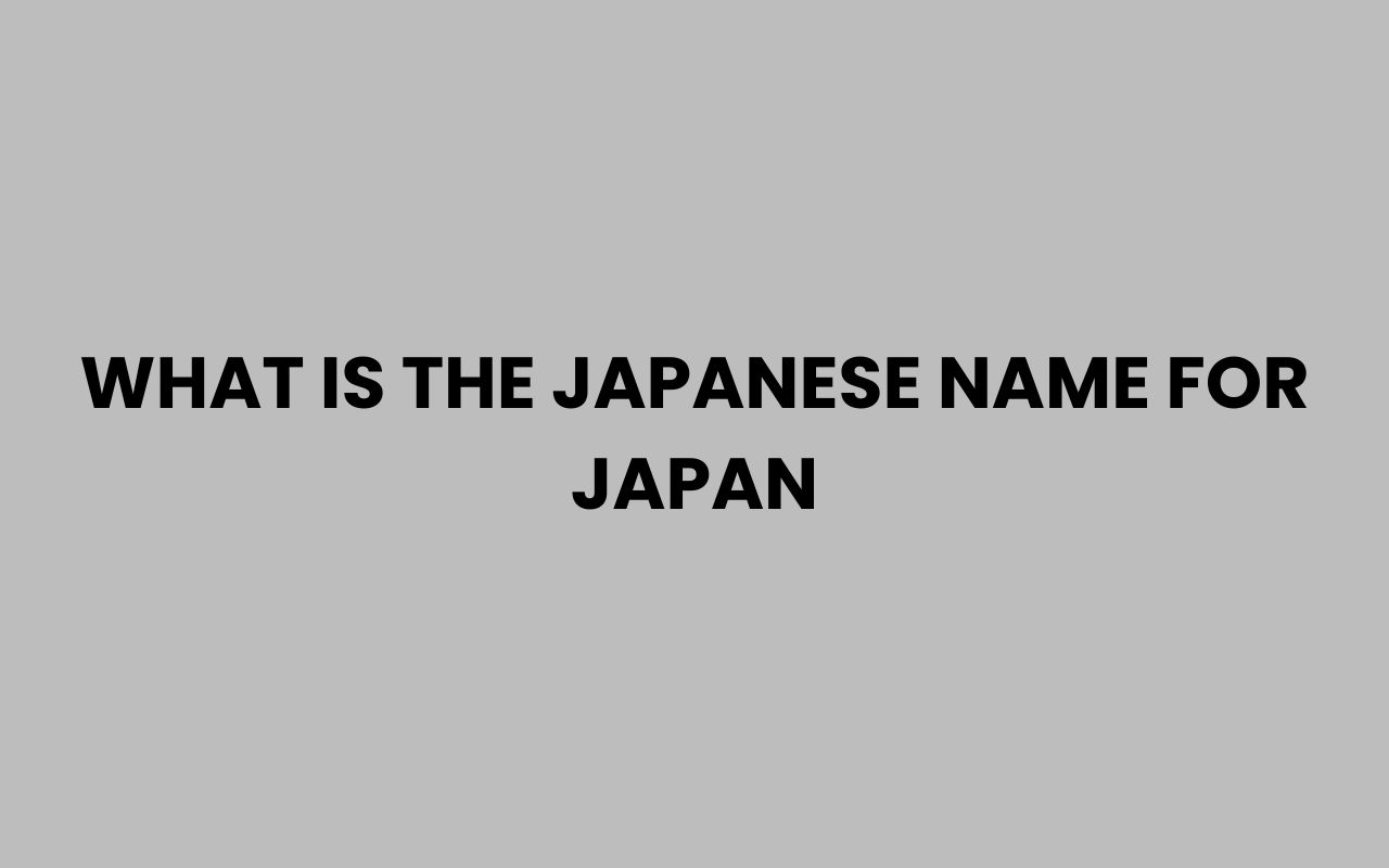 what is the japanese name for japan