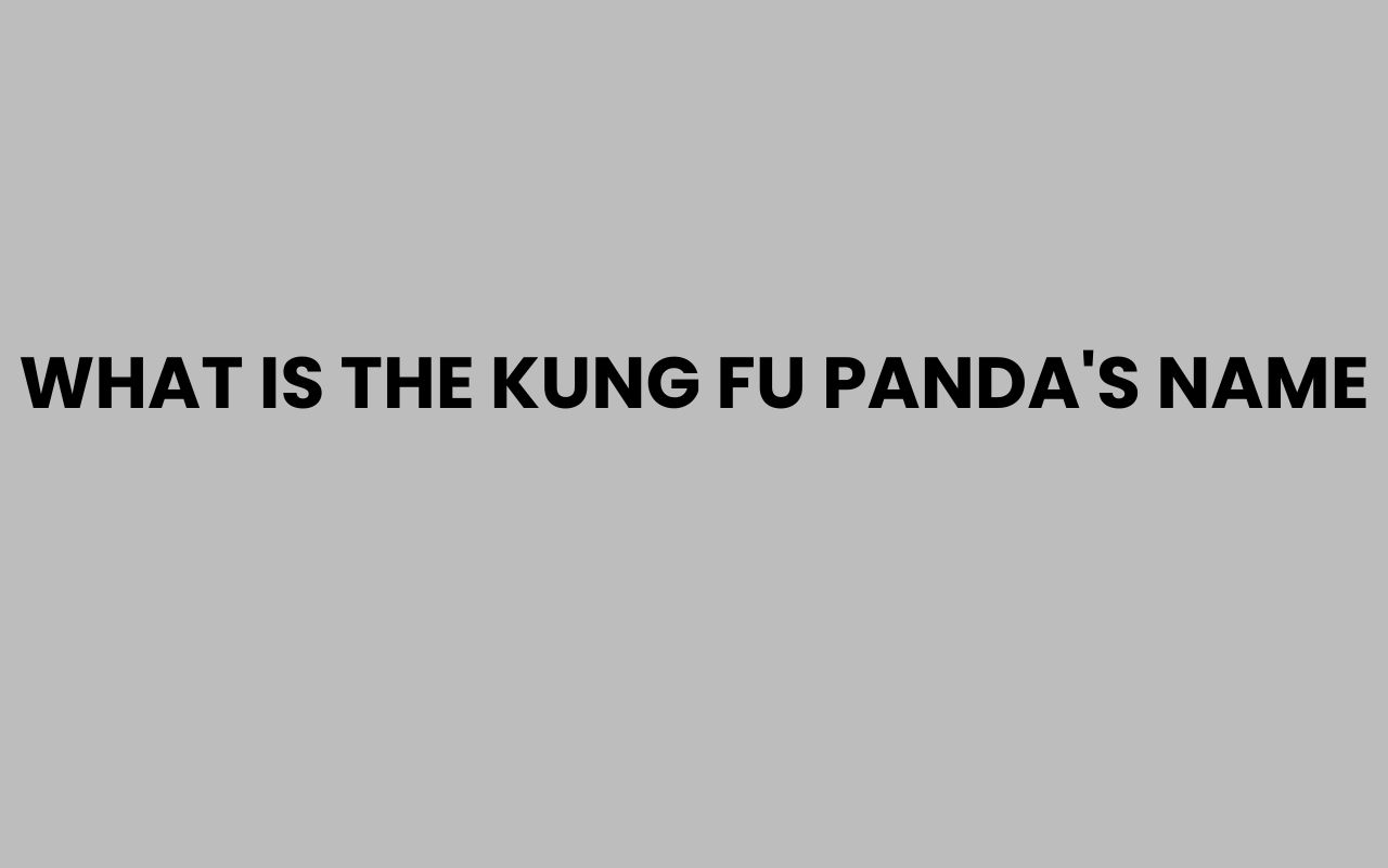 what is the kung fu pandas name