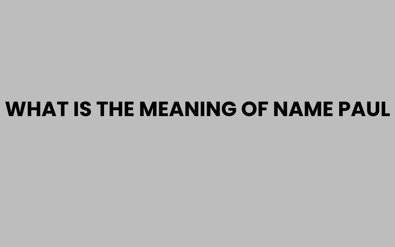 what is the meaning of name paul