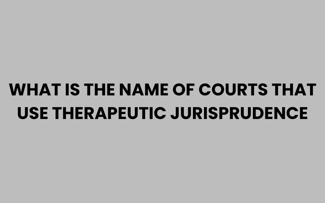 what is the name of courts that use therapeutic jurisprudence
