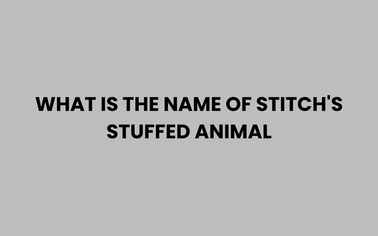 what is the name of stitchs stuffed animal