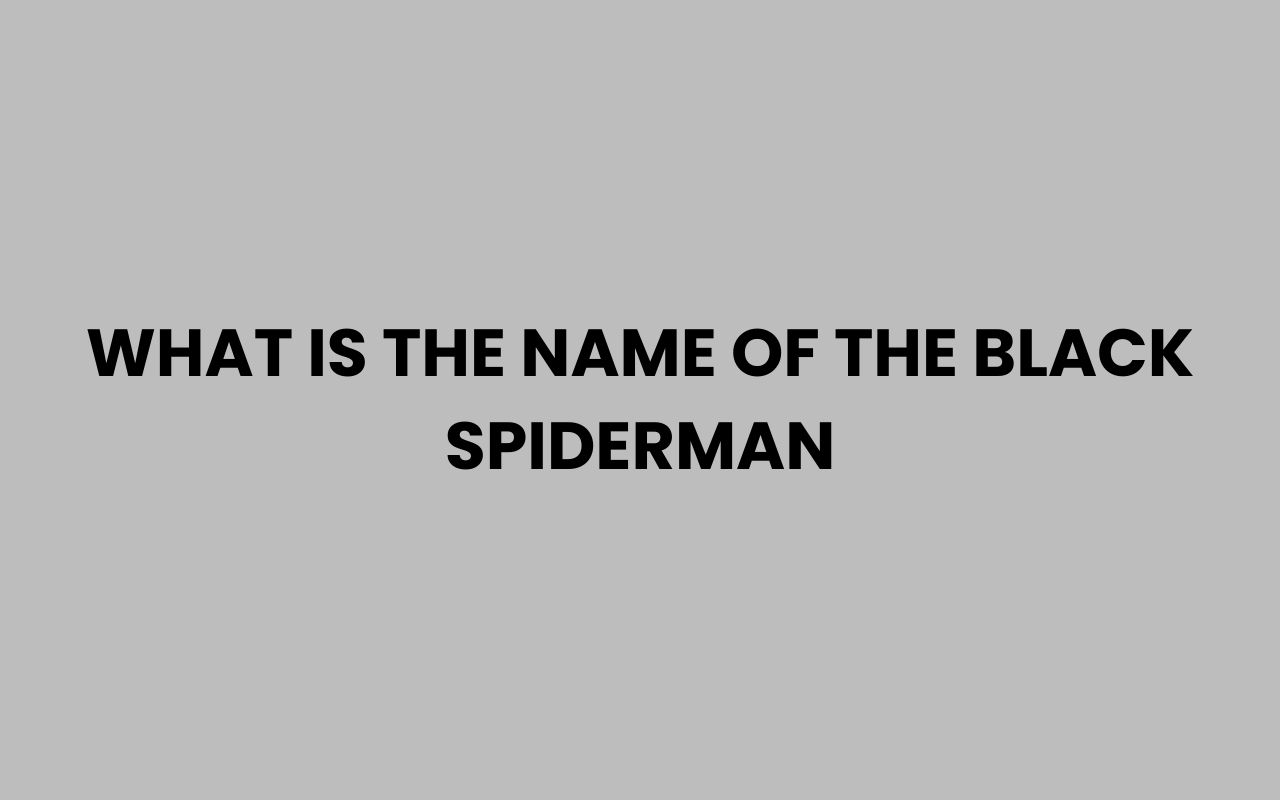what is the name of the black spiderman