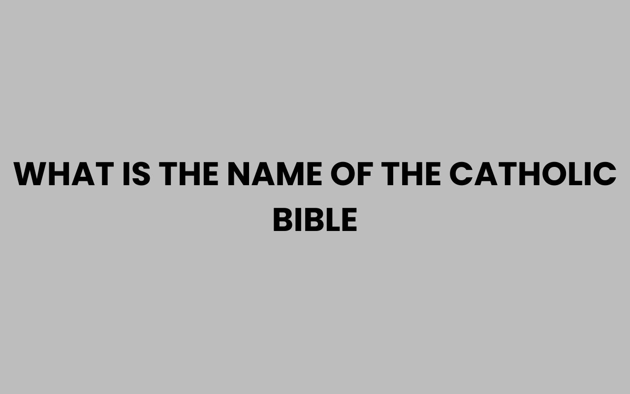 what is the name of the catholic bible
