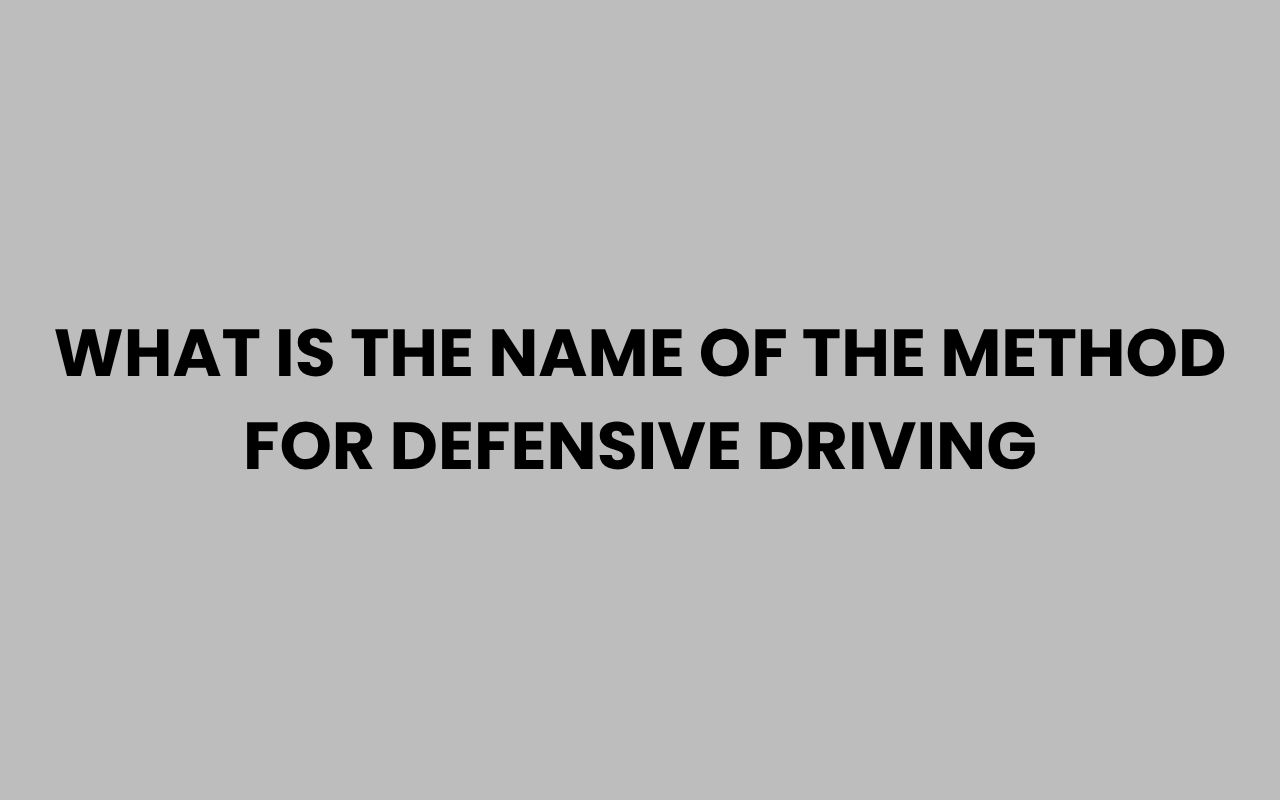 what is the name of the method for defensive driving