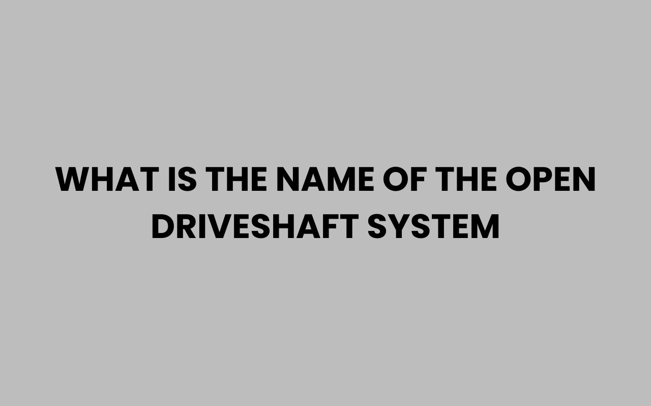what is the name of the open driveshaft system