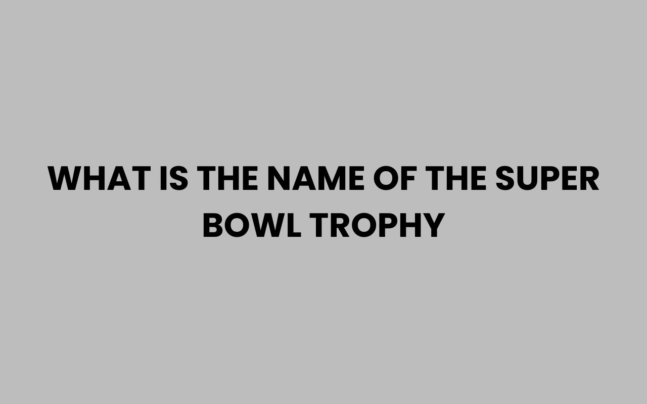what is the name of the super bowl trophy