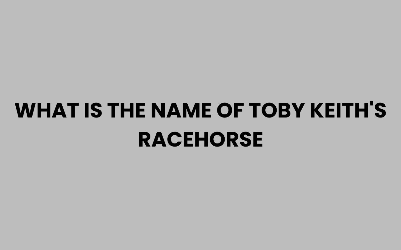 what is the name of toby keiths racehorse