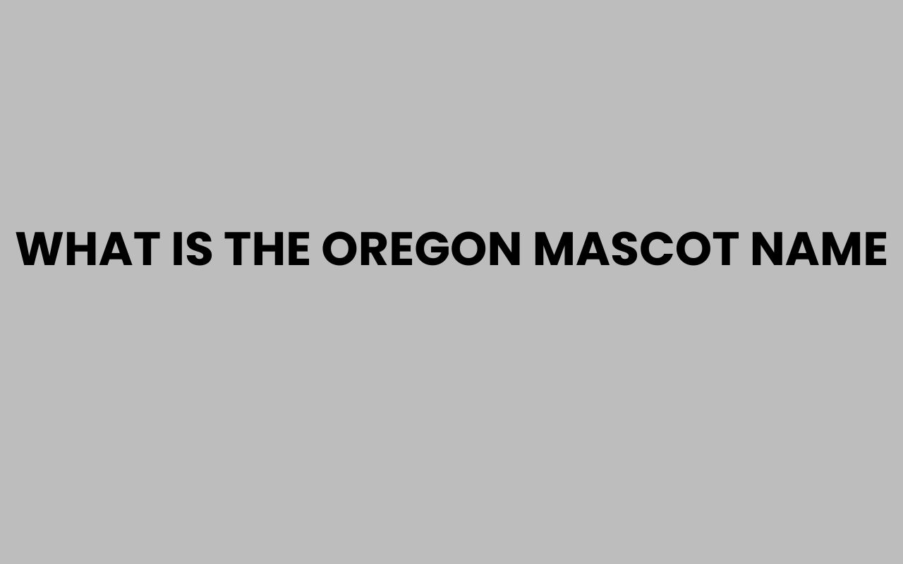 what is the oregon mascot name