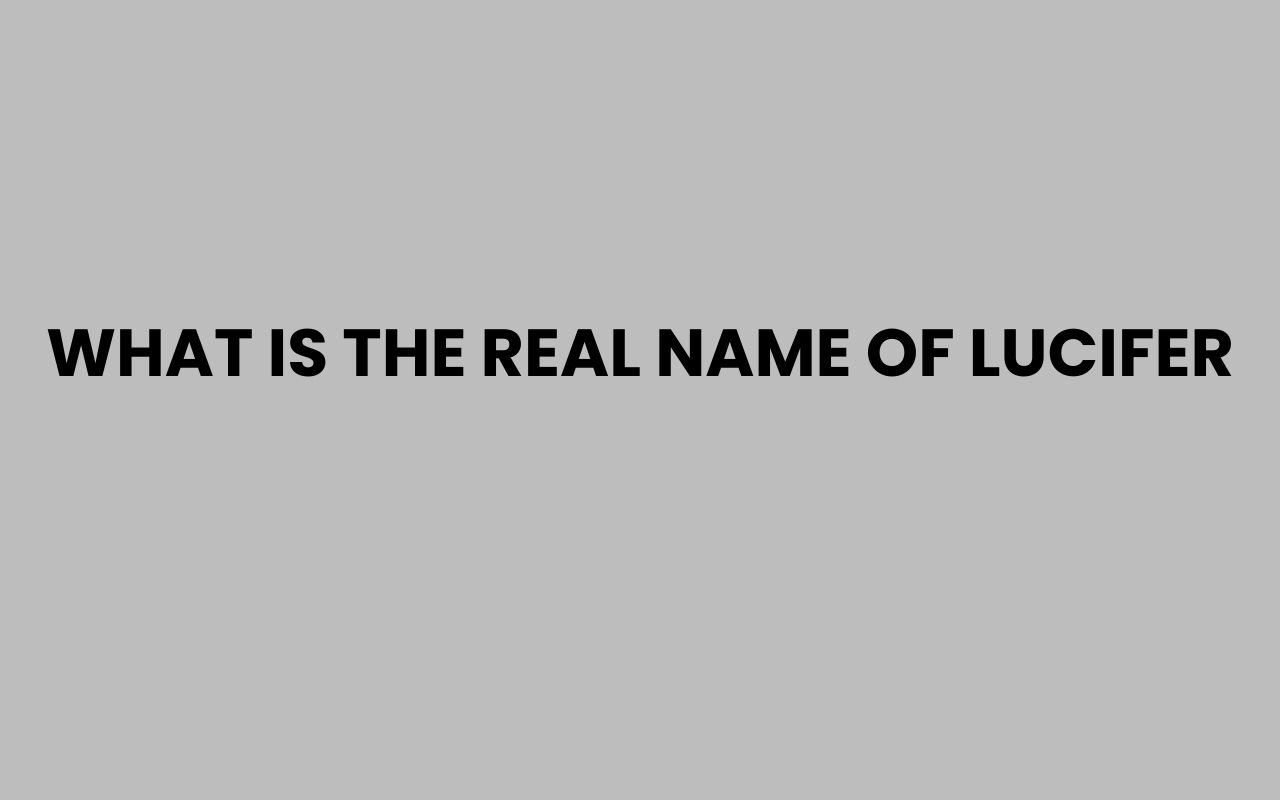 what is the real name of lucifer