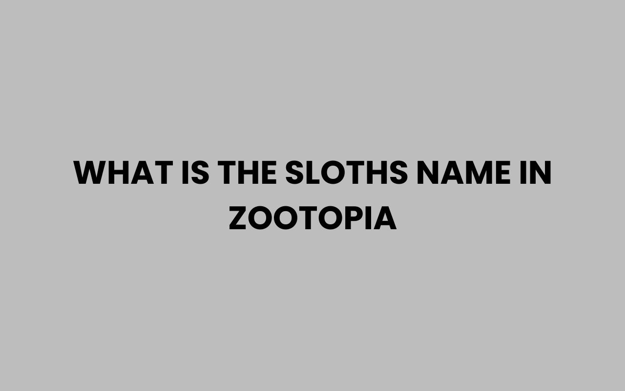 what is the sloths name in zootopia