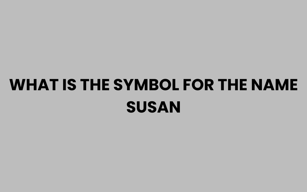 what is the symbol for the name susan