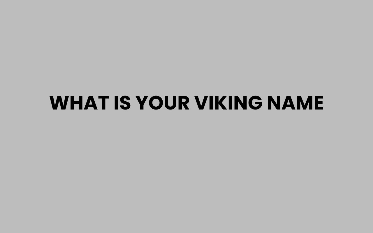 what is your viking name