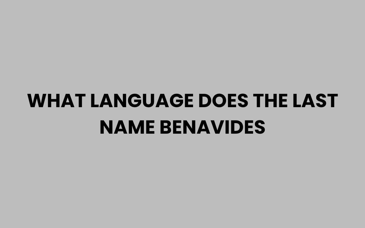 what language does the last name benavides