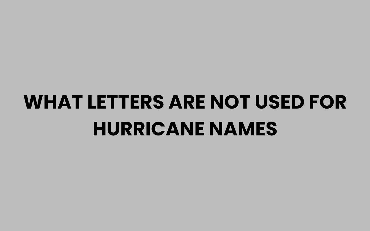 what letters are not used for hurricane names