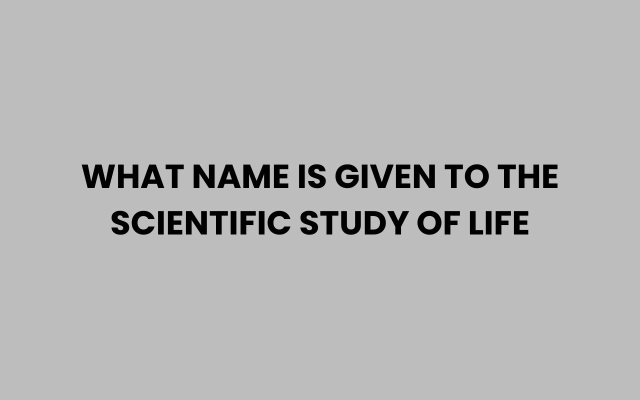 what name is given to the scientific study of life