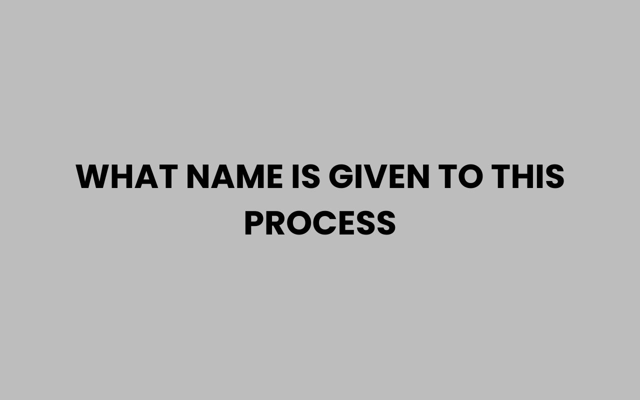 what name is given to this process