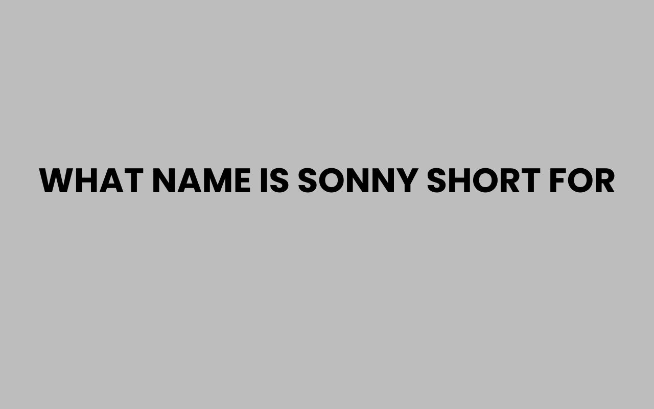 what name is sonny short for