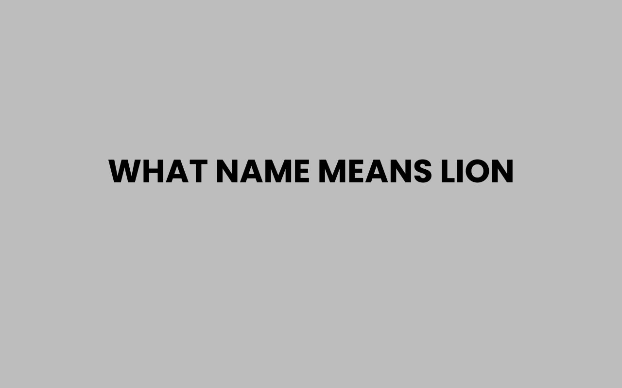 what name means lion