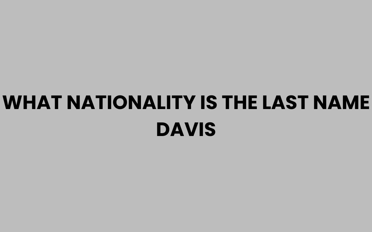 what nationality is the last name davis