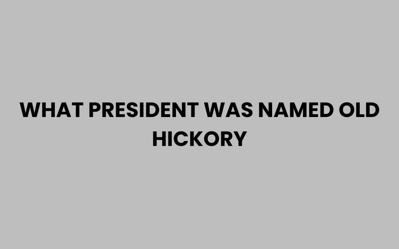 what president was named old hickory