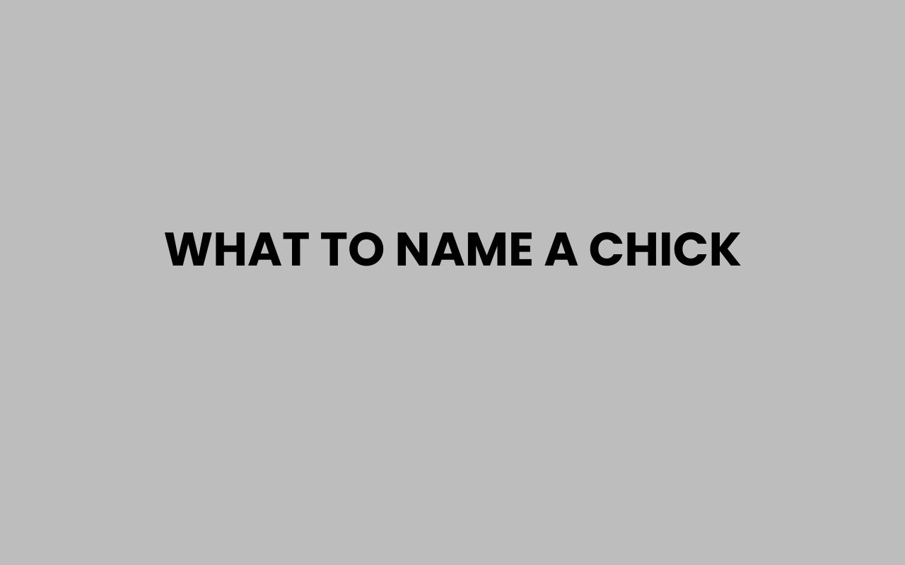 what to name a chick